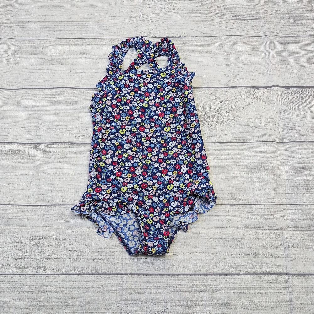 1.5/2Y Marks & Spencer Blue Floral Swimsuit